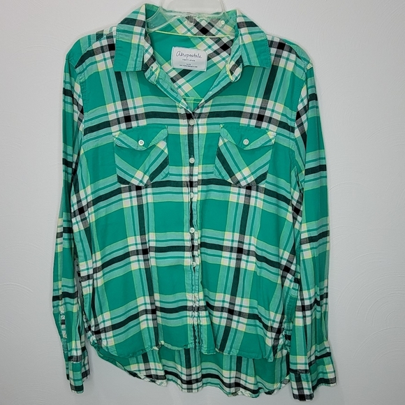 Aeropostale Tops - Aeropostale Spring Green Plaid Shirt